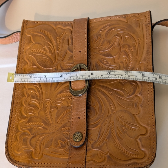 Patricia Nash Burnished Tooled Venezia Crossbody Bag.